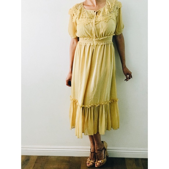 SOLD NWT Anthropologie Moon River lace midi dress - Picture 2 of 6